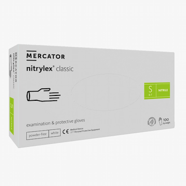 Mercator nitriilikäsineet 100 kpl, valkoiset L koko