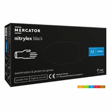 Mercator nitriilikäsineet 100 kpl, musta XS koko